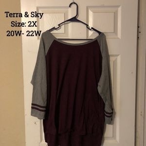 Terra & Sky Blouse; Size: 20W-22W